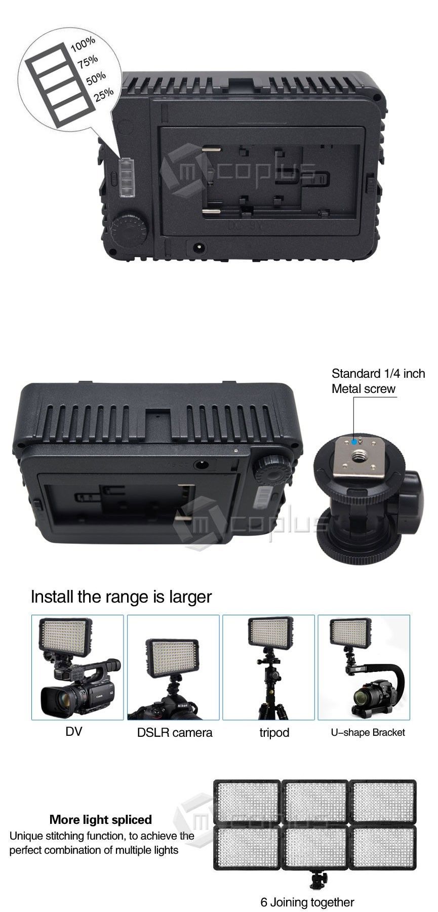 Mcoplus-LE-168-Bi-color-3200K-7500K-LED-Video-Light-Fill-Light-for-Digital-SLR-Camera-and-DV-Camcord-1746957