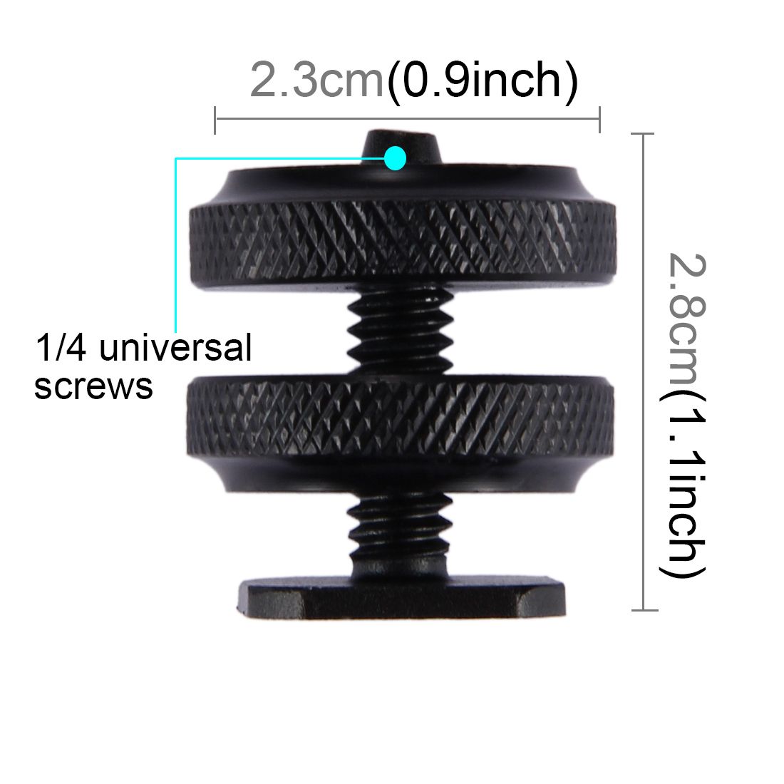 PULUZ-PU210-Reinforced-Hot-Shoe-Screw-Adapter-with-Double-Nut-for-DSLR-Cameras-GoPro-HERO5-4-3-2-1-1253595