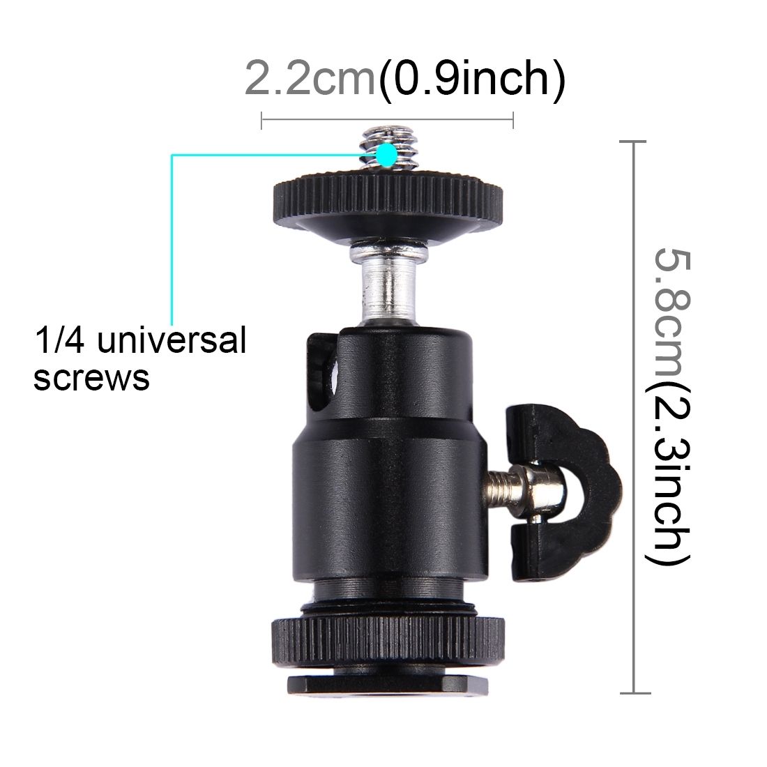 PULUZ-PU211-Cold-Shoe-Tripod-Head-Mount-Adapter-Tripod-Screw-Head-with-Lock-for-DSLR-Camera-1244391