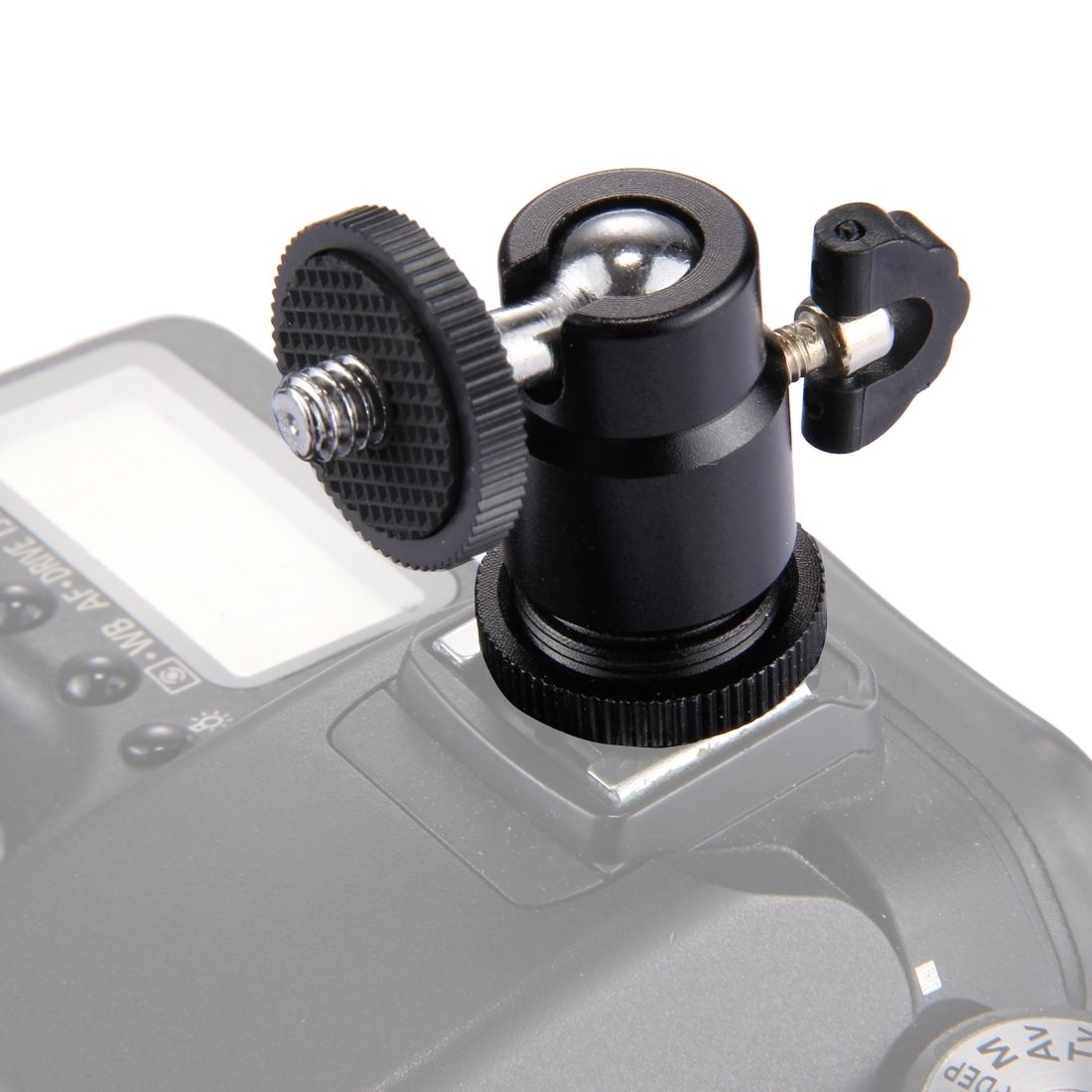 PULUZ-PU211-Cold-Shoe-Tripod-Head-Mount-Adapter-Tripod-Screw-Head-with-Lock-for-DSLR-Camera-1244391