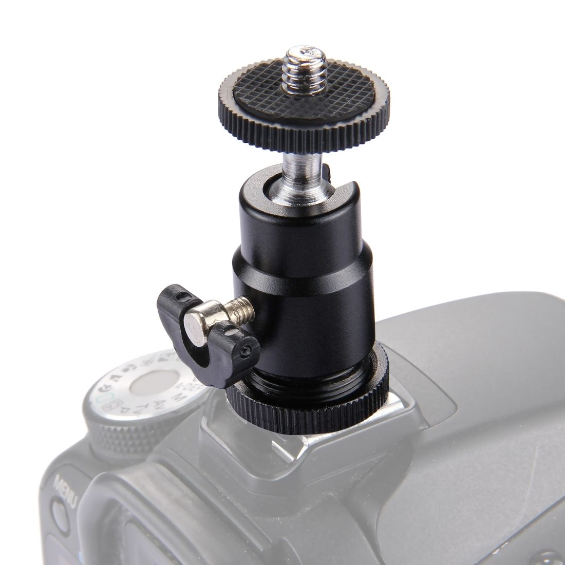 PULUZ-PU211-Cold-Shoe-Tripod-Head-Mount-Adapter-Tripod-Screw-Head-with-Lock-for-DSLR-Camera-1244391