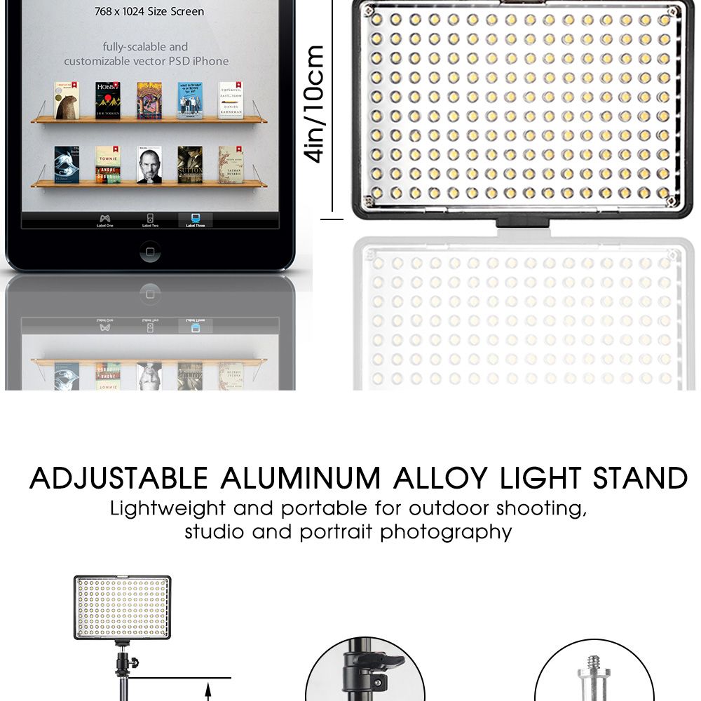 TRAVOR-TL-160S-LED-Video-Light-Photo-Camera-Light-with-200cm-Tripod-Stand-Photography-Lighting-Studi-1764760