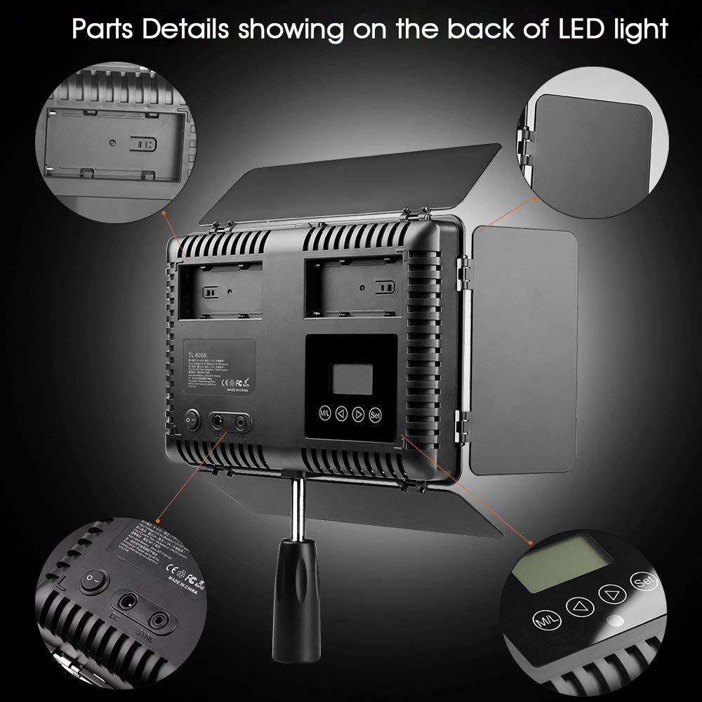 TRAVOR-TL-600AS-LED-Video-Light-3-in-1-Kit-Photography-Lighting-Bi-color-Photo-Lamp-Dimmable-3200K56-1764746