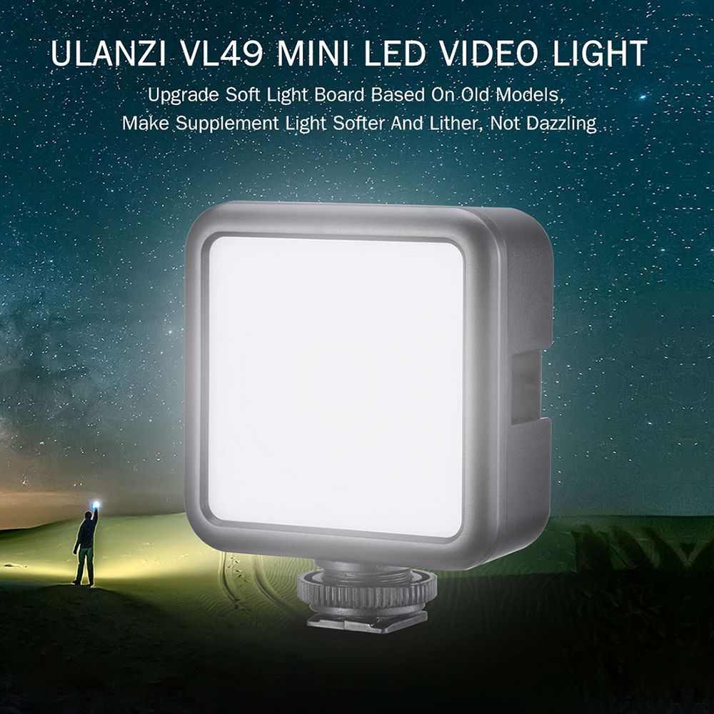 ULANZI-VL49-Mini-LED-Video-Light-Photography-Lamp-6W-Dimmable-CRI95-with-Cold-Shoe-Mount-for-Canon-D-1749617