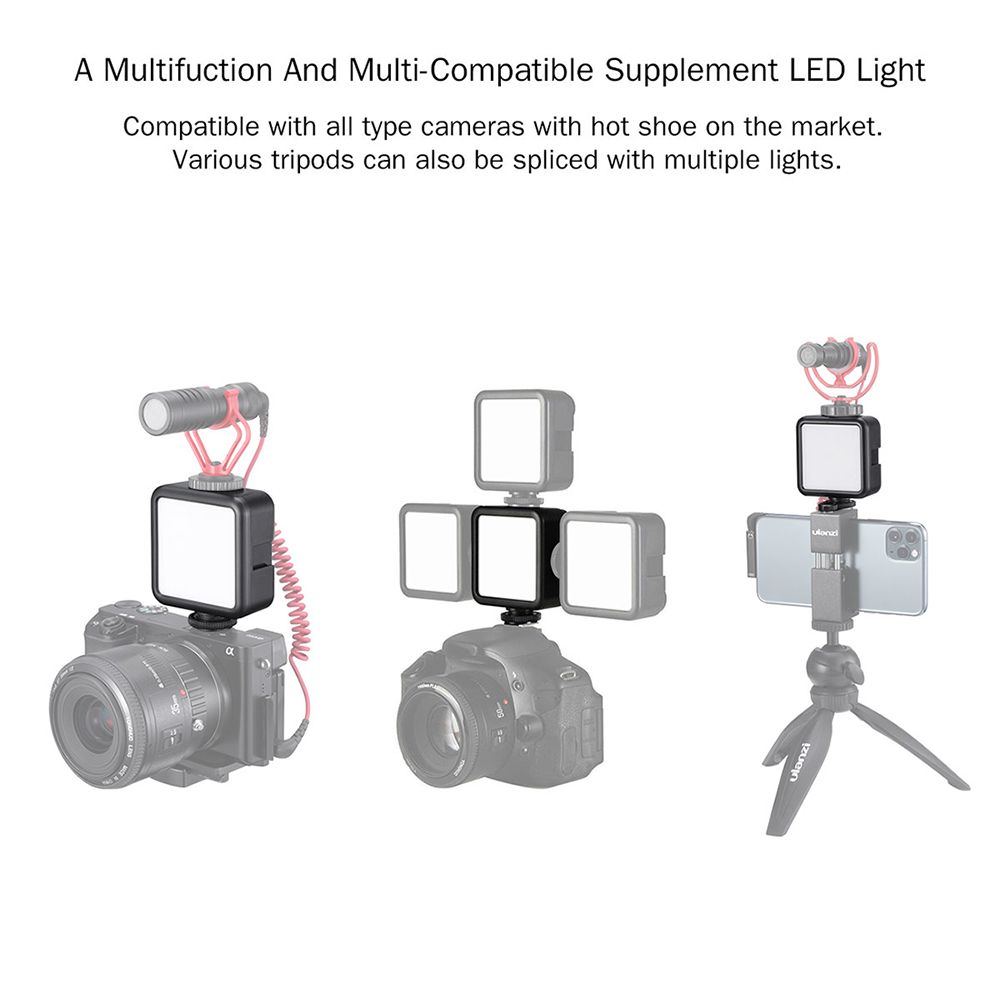 ULANZI-VL49-Mini-LED-Video-Light-Photography-Lamp-6W-Dimmable-CRI95-with-Cold-Shoe-Mount-for-Canon-D-1749617