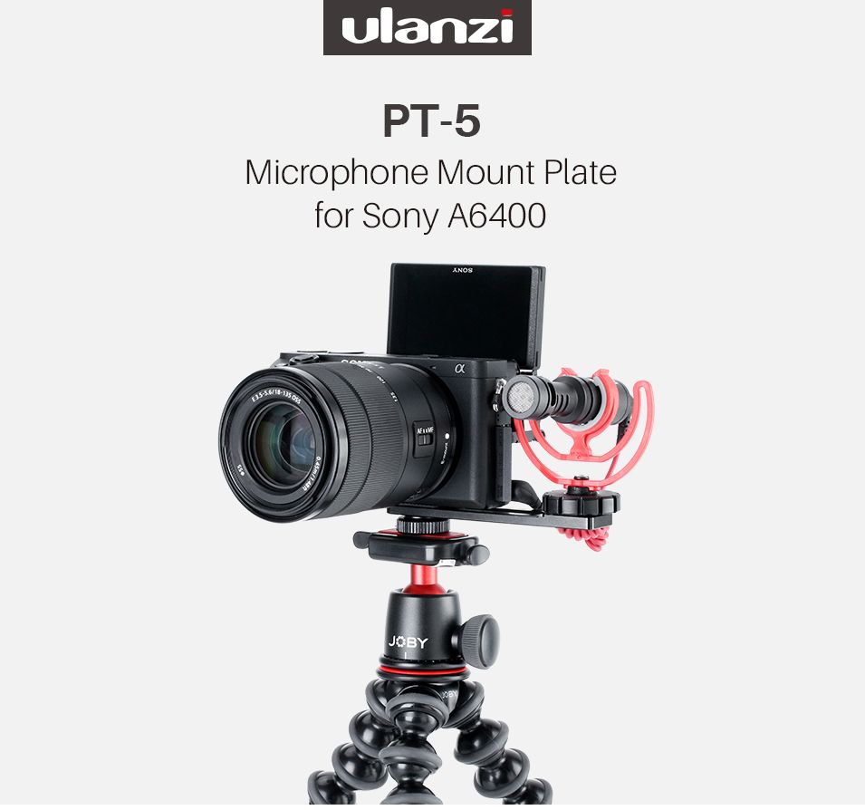 Ulanzi-PT-5-Microphone-Mount-Plate-Bracket-Holder-Extension-Bar-with-Cold-Shoe-14-20-Tripod-Hole-for-1453764