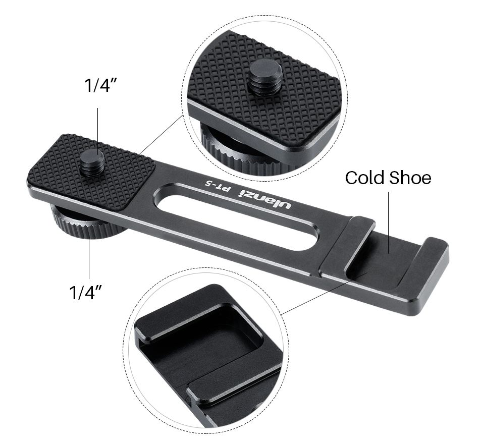 Ulanzi-PT-5-Microphone-Mount-Plate-Bracket-Holder-Extension-Bar-with-Cold-Shoe-14-20-Tripod-Hole-for-1453764