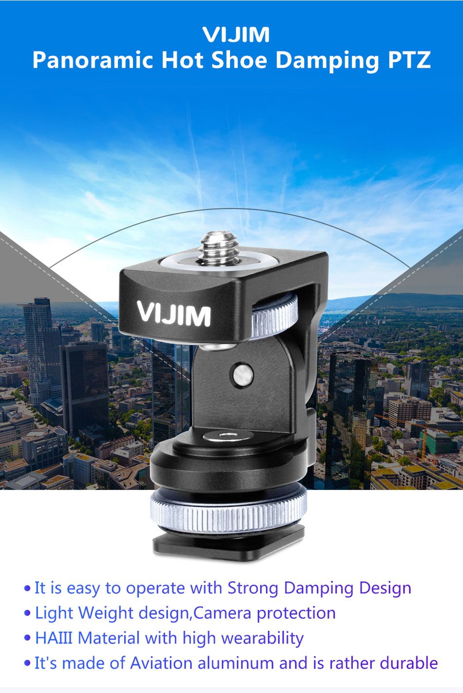 VIJIM-VK-2-360-Degree-Rotation-Hot-Shoe-Cold-Shoe-Mount-Bracket-Holder-for-DSLR-Camera-1453763