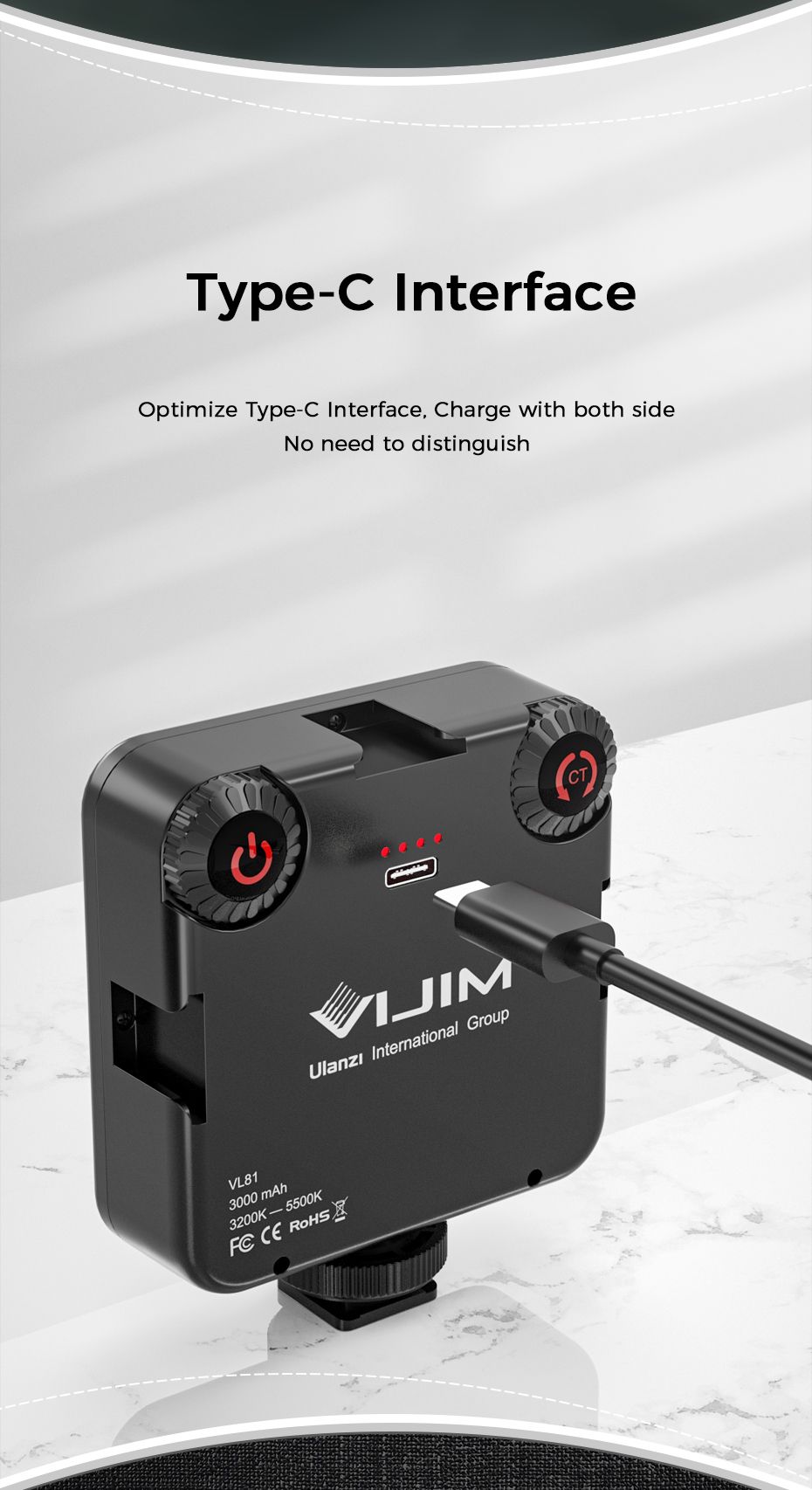 VIJIM-VL81-3200k-5600K-850LM-65W-Dimmable-Mini-Portable-Vlog-Fill-Light-LED-Video-Light-With-Cold-Sh-1709841