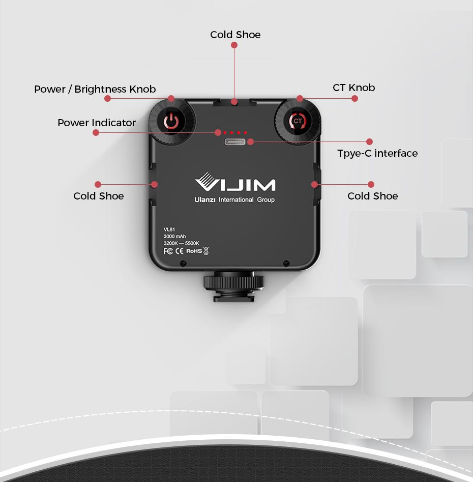 VIJIM-VL81-3200k-5600K-850LM-65W-Dimmable-Mini-Portable-Vlog-Fill-Light-LED-Video-Light-With-Cold-Sh-1709841