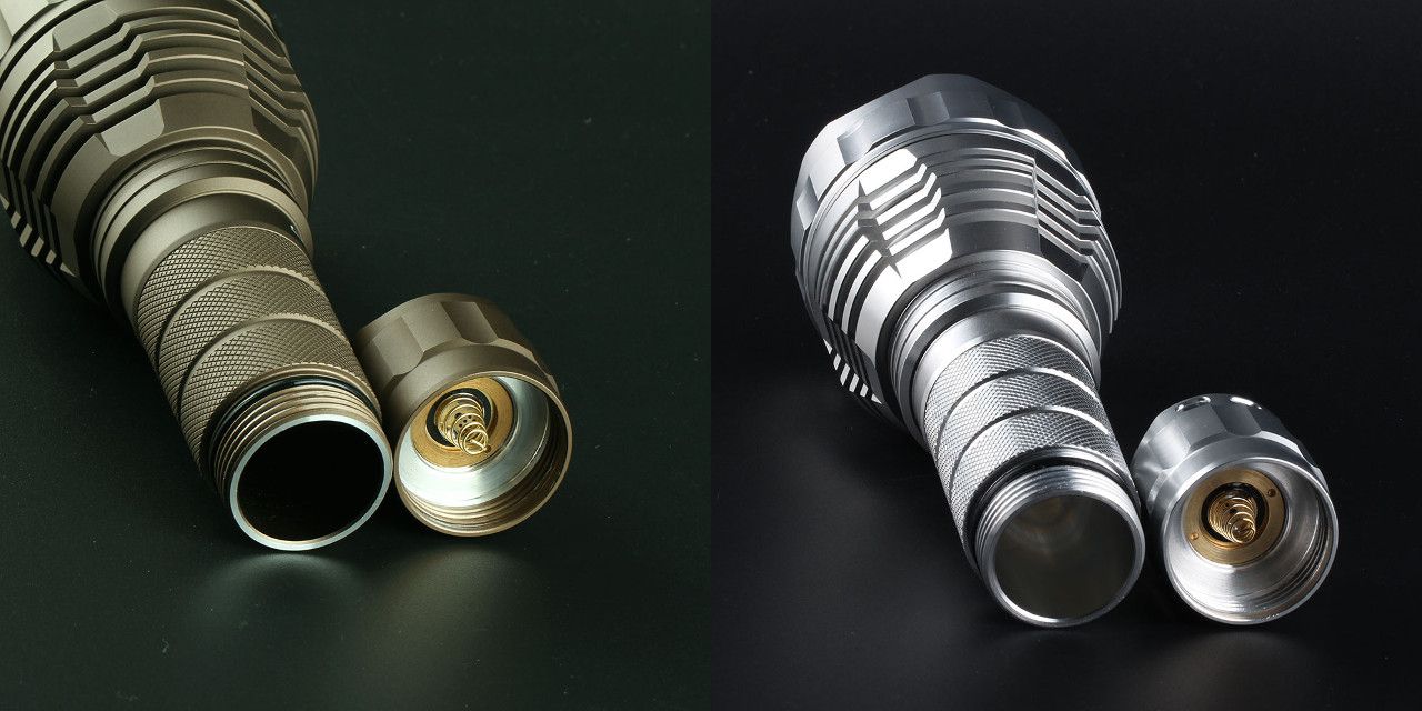 1Pcs-Sand-Silver-Color-Convoy-L2-DIY-1865026650-Extension-Tube-Flashlight-Body-Host-Without-LED--Dri-1297727