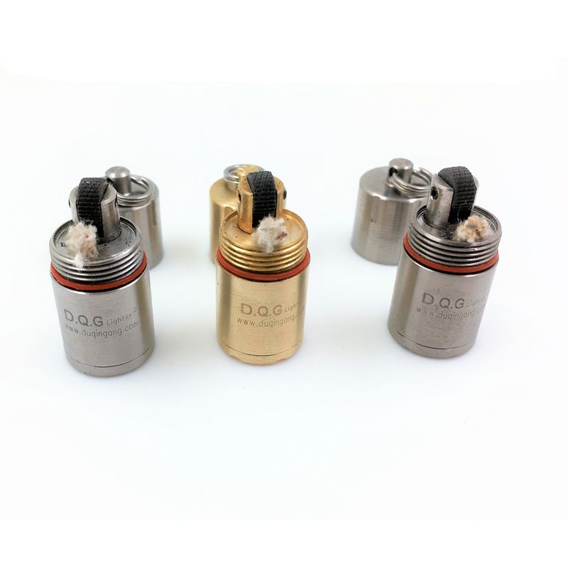 DQG-Lighter-20-Stainless-SteelBrassTitanium-Super-Mini-Lighter-Case-Flashlight-Accessories-1192249