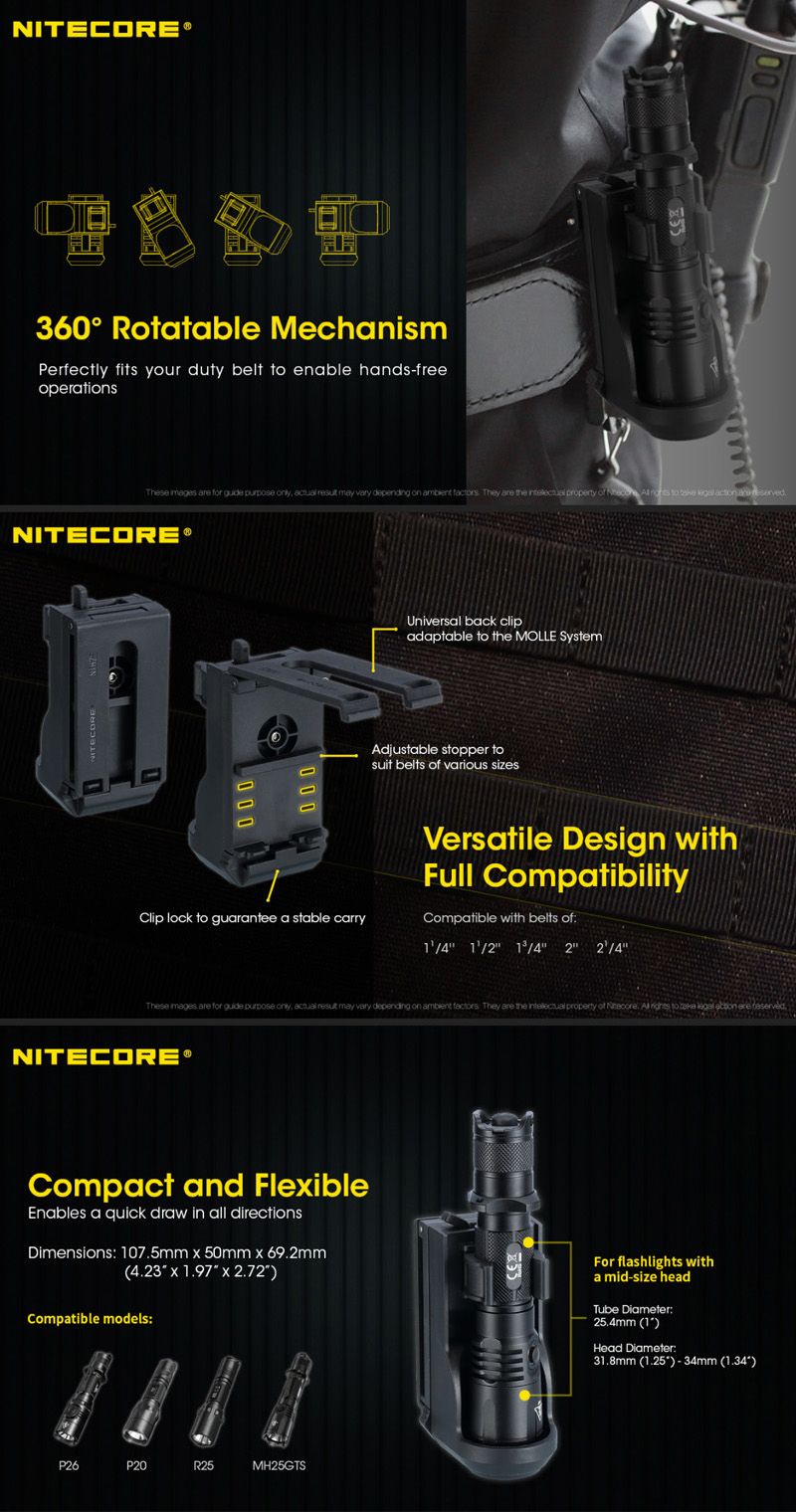 NITECORE-NTH25-Flashlight-Holder-Waist-Clip-360deg-Rotate-1581166