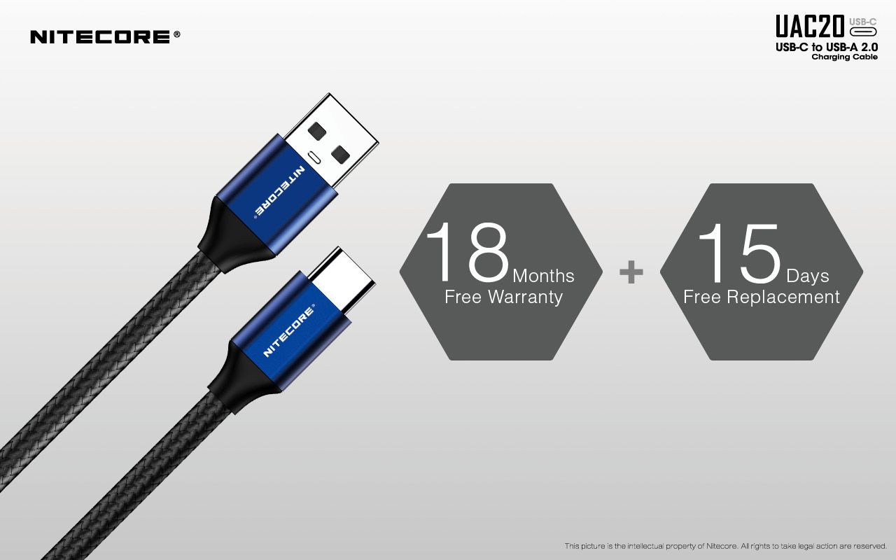 NITECORE-UAC20-33ft-USB-Cable-Type-C-3A-Fast-Charging-Cable-Flashlight-Accessorues-1614115