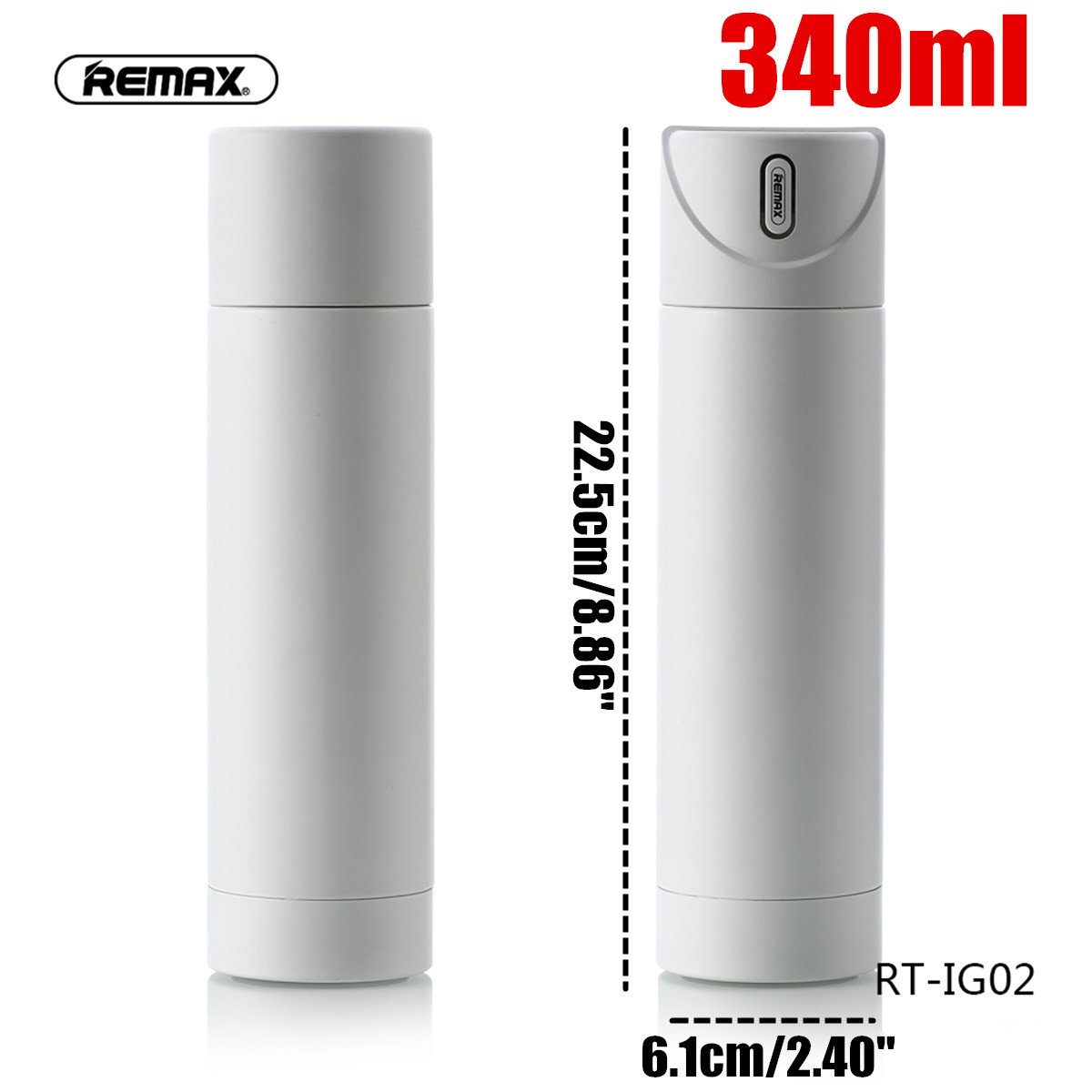 Remax-340ML-Smart-Display-Temperature-Vacuum-Water-Bottle-Travel-Thermos-Mug-1536407