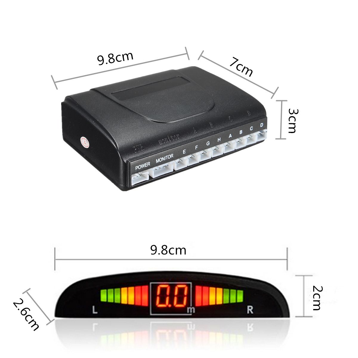 4-Front--4-Rear-LCD-Display-Monitor-Reverse-View-Backup-Parking-8-Car-Sensor-Buzzer-Alarm-Detector-S-1527757