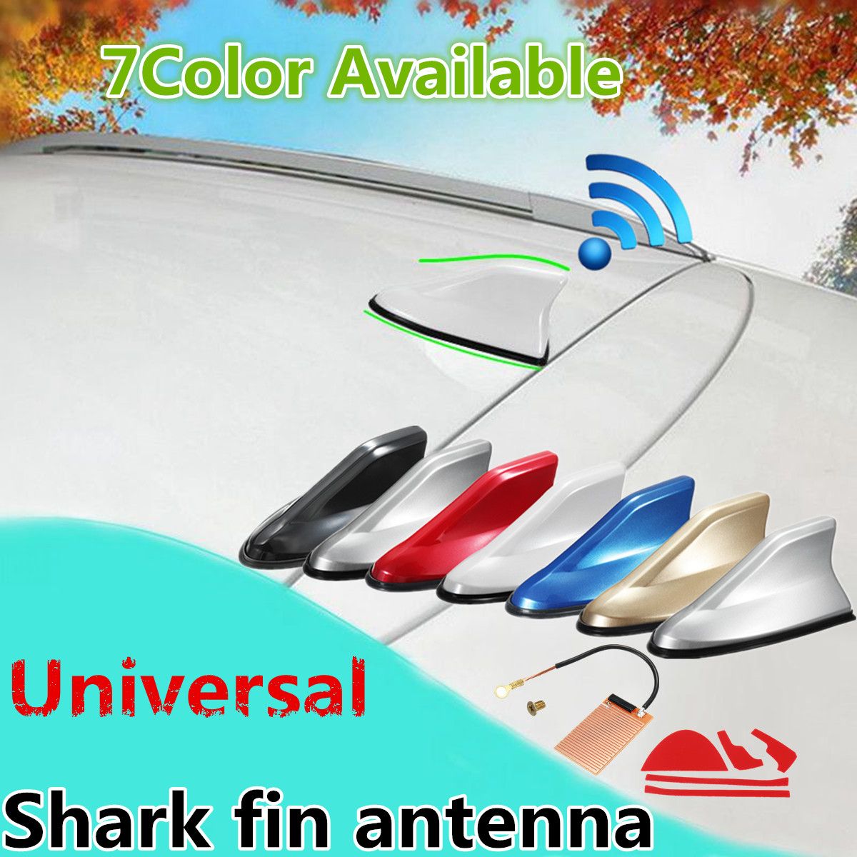 Universal-Auto-Car-Shark-Fin-Roof-Antenna-Aerial-AM-FM-Radio-Decorate-1354693