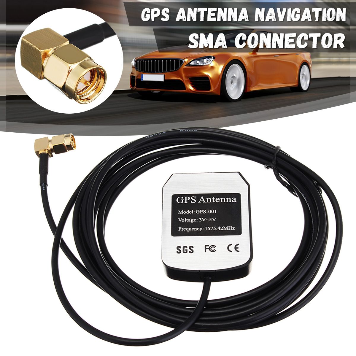 External-GPS-GLONASS-Antenna-Receiver-Positioning-Aerial-Curved-SMA-Male-Connector-3-Meters-for-Car--1171553