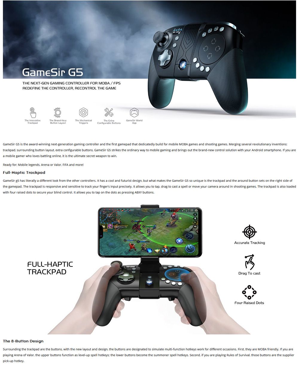 2Pcs-Gamesir-G5-bluetooth-Wireless-Trackpad-Touchpad-Gamepad-Mouse-Keyboard-Converter-with-Phone-Cli-1345710