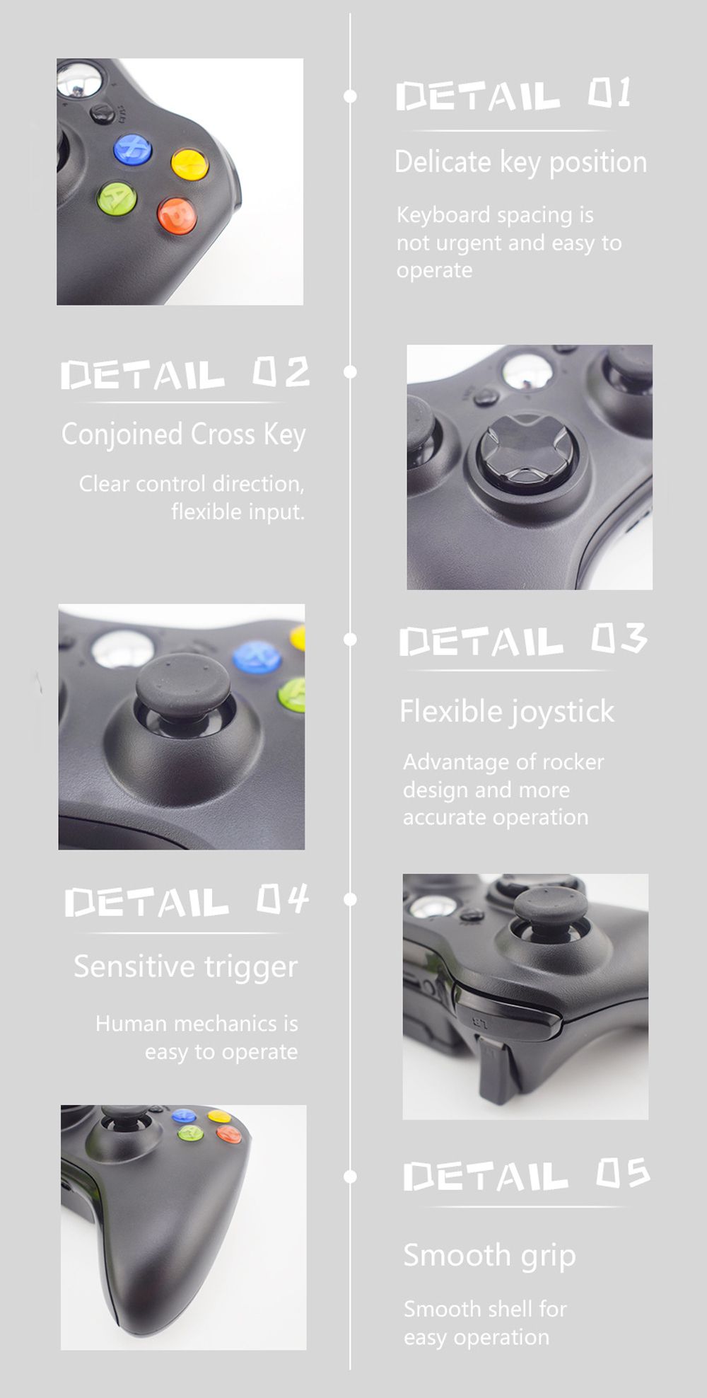 DATA-FROG-24GHz-Wireless-Conjoined-Cross-Key-Rechargeable-Game-Controller-Joystick-Gamepad-for-Xbox--1662809