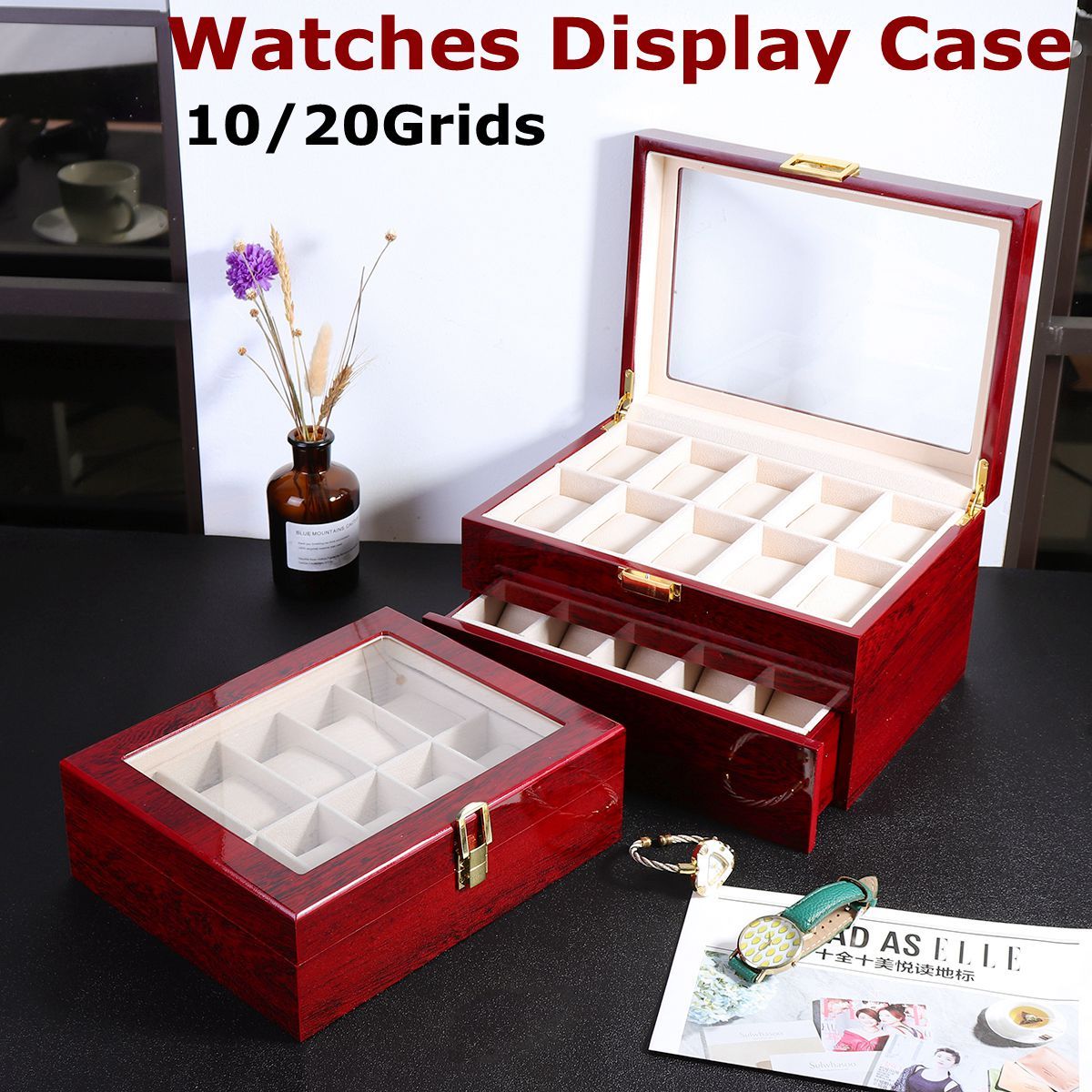 1020-Grids-Wooden-Watches-Display-Case-Jewelry-Box-Collection-Storage-Holder-Box-1442337