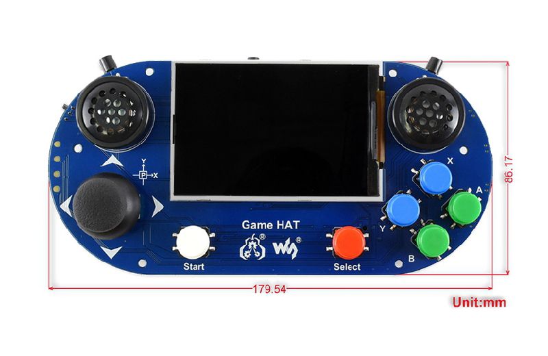 Waveshare-Game-HAT-35-inch-IPS-Screen-with-Raspberry-Pi-3B-Handheld-Video-Game-Console-RPI-G-Kit-Sup-1662393