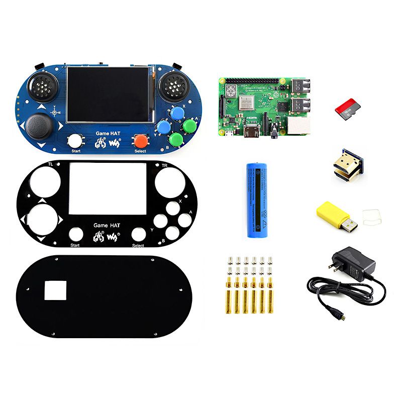 Waveshare-Game-HAT-35-inch-IPS-Screen-with-Raspberry-Pi-3B-Handheld-Video-Game-Console-RPI-G-Kit-Sup-1662393