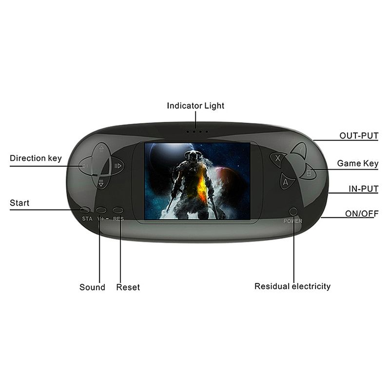 XH-222-Pebble-1G-16-bit-Built-in-108-Games-Mini-Retro-Handheld-Game-Console-DC-5V-2A-Power-Bank-with-1759152