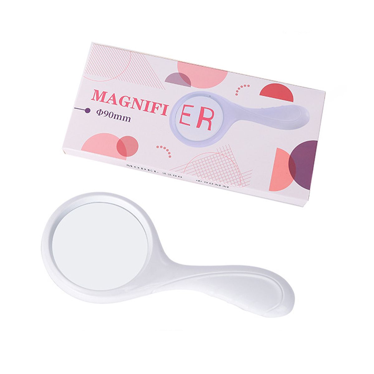 5X-Handheld-Magnifier-Reading-Book-Magnifying-Glass-Handle-Low-Vision-Aid-90mm-1539476