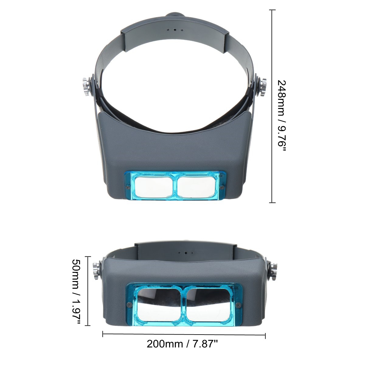 Head-Magnifier-Optivisor-Lens-Glasses-Magnifying-Visor-Glass-Headband-4-Lenses-1562566