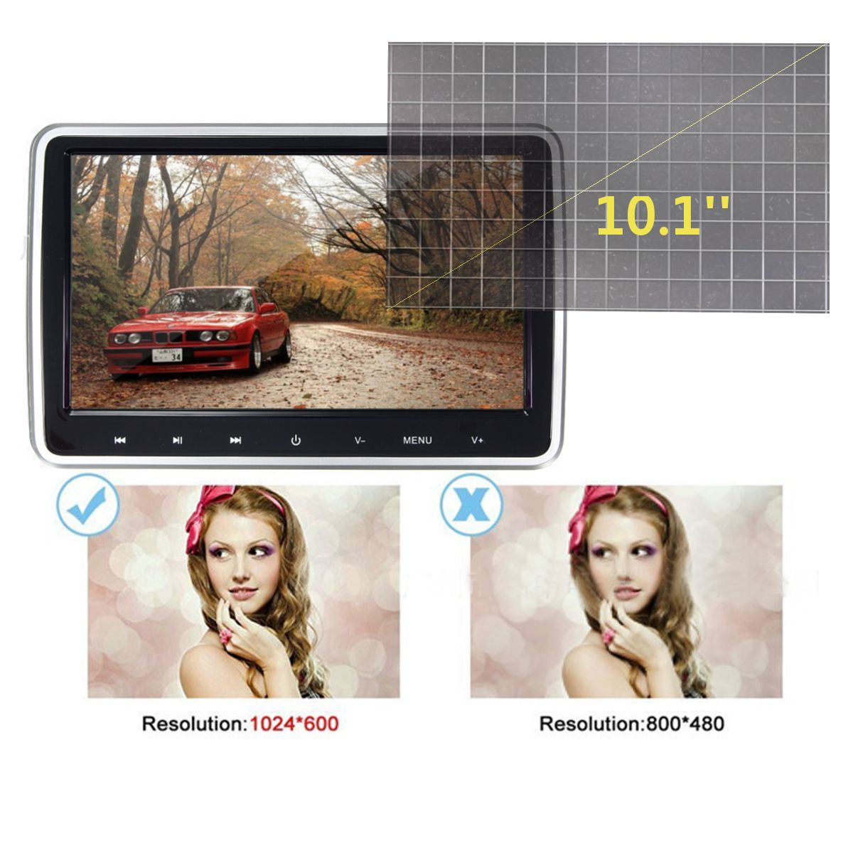 101-Inch-HD-Port-Car-Video-LCD-Screen-Monitor-Pillow-Head-Rest-DVD-FMIR-Game-Player-1163463