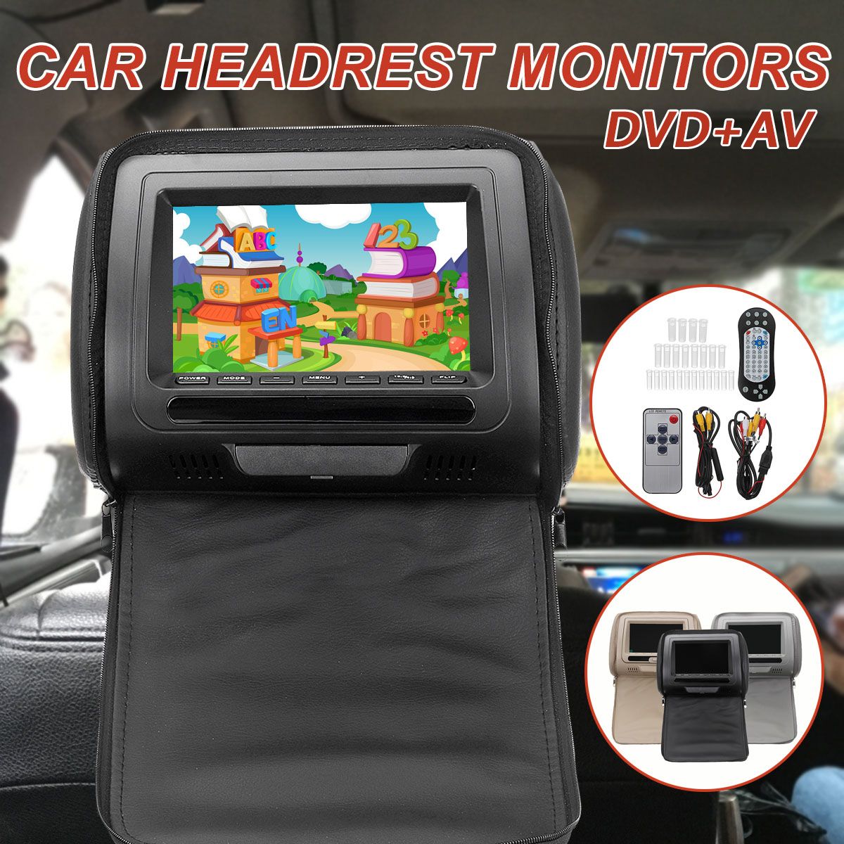 Rockville-RDP711-BK-7-Inch-Car-Headrest-Monitors-DVD-Player-USB-HDMI-Games-1360201