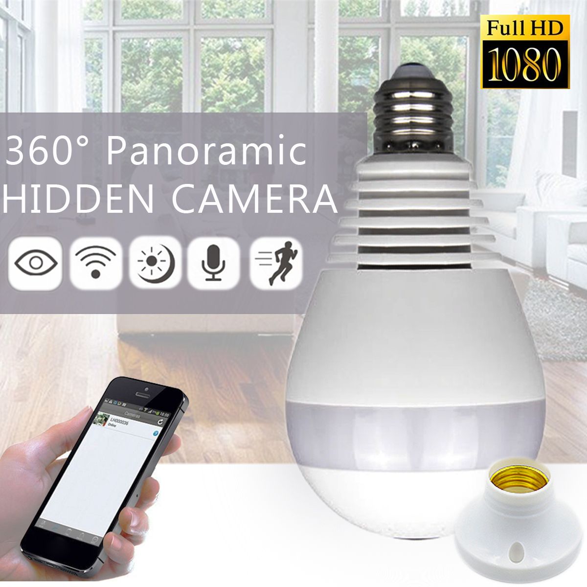 360deg-Panoramic-Hidden-Fisheye-Camera-LED-Light-Bulb-1080P-HD-Wifi-CCTV-Security-1209866