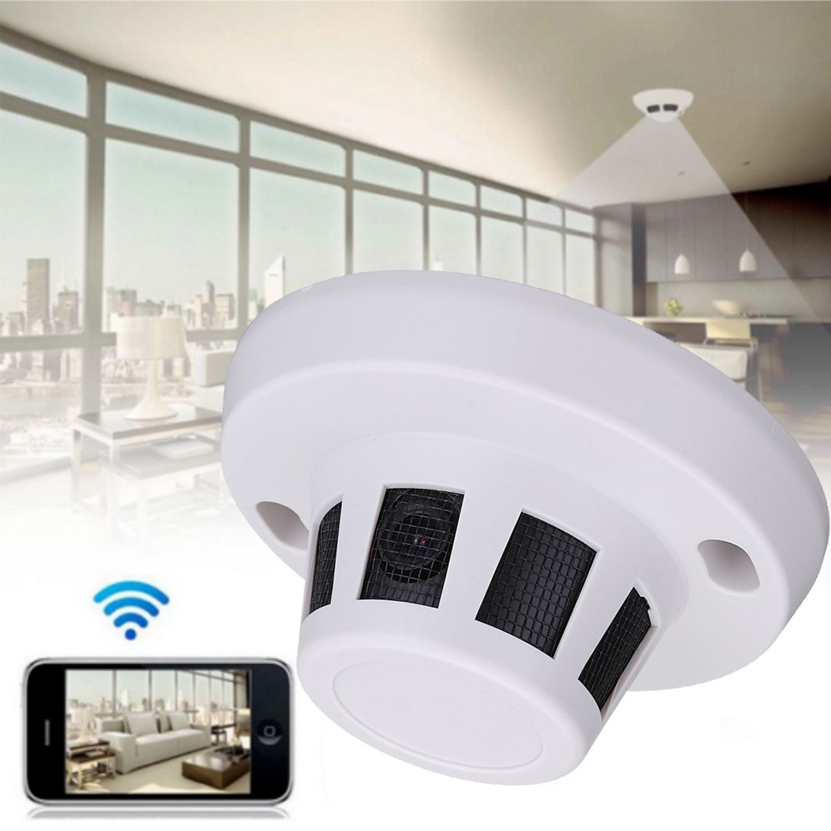 HD-1080p-36mm-Smoke-Detector-Hidden-WiFi-Camera-Video-Audio-Motion-Detection-1207547