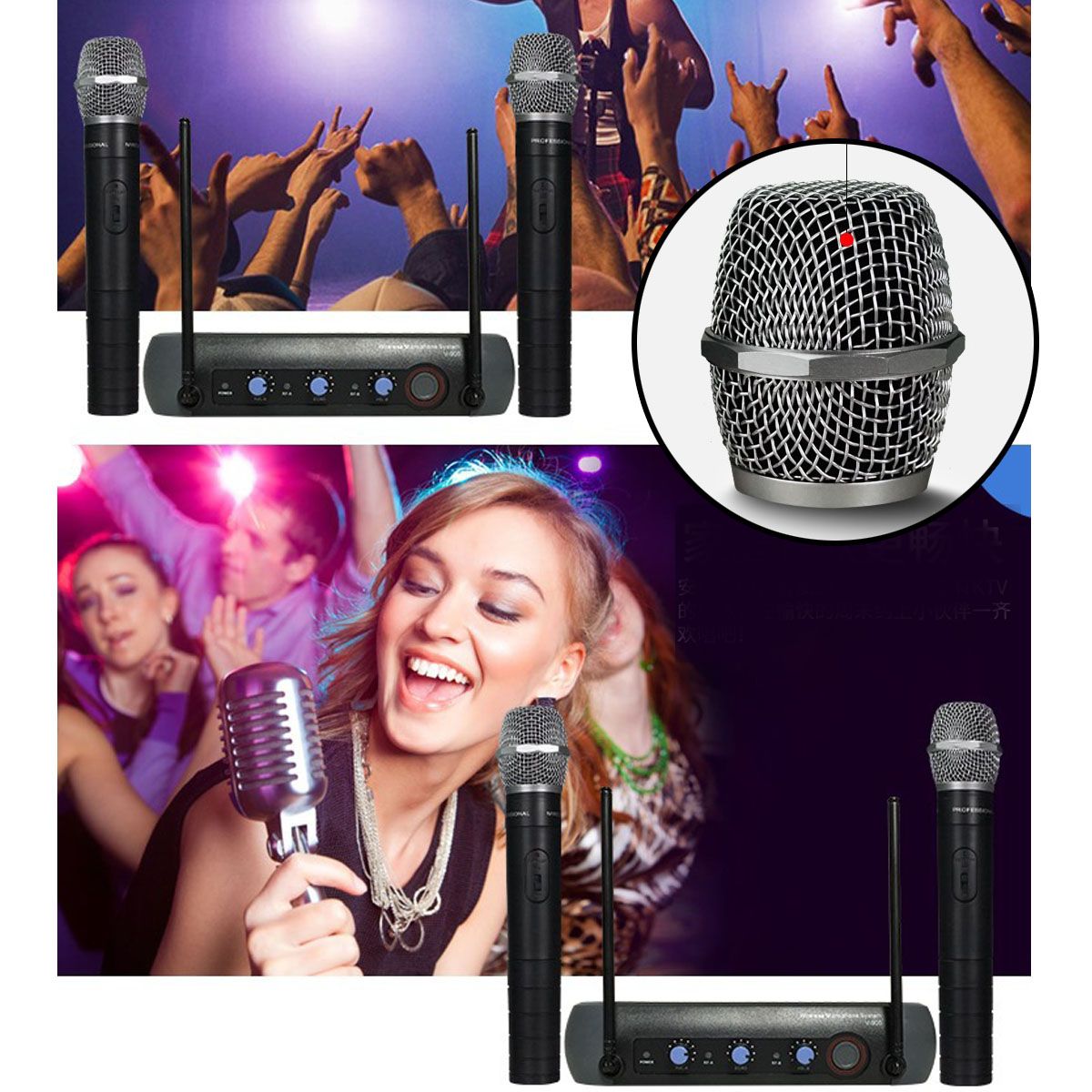 110V-220V-Multifunction-VHF-Wireless-Radio-Dual-Microphone-System-KTV-Handheld-Mic-Household-Amplifi-1420010