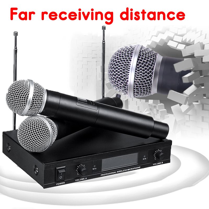 220V-Wireless-UHF-2-Channel-Dual-Handheld-Microphone-Mic-System-Karaoke-KTV-1556244