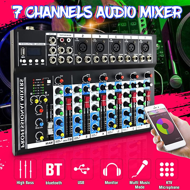 7-Channel-Professional-bluetooth-Audio-Mixer-6-Kinds-of-Music-Modes-USB-Plug-High-Bass-Mixing-Consol-1594317