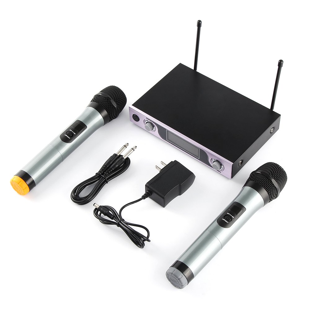 Dual-Channel-VHF-Handheld-Wireless-Microphone-Receiver-System-with-Adjustable-Volume-Control-Two-Cor-1698602