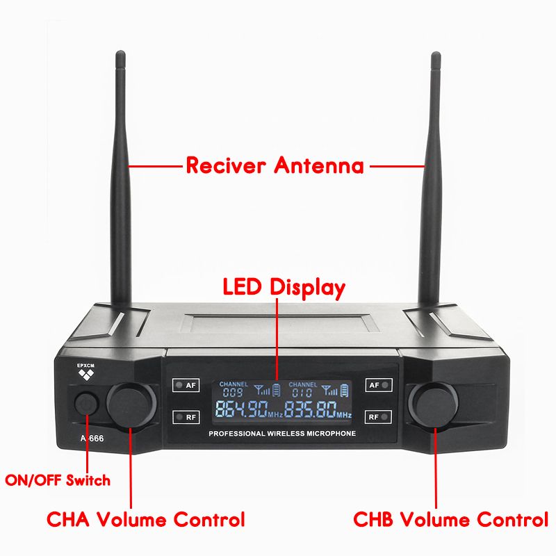 EPXCM-A-666-UHF-Wireless-2Ch-Handheld-Mic-Cardioid-Microphone-System-for-Kraoke-Speech-Party-1435184