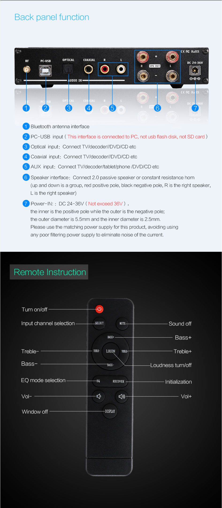 KGUSS-DP-A1-2x120W-bluetooth-42-Lossless-HIFI-24Bit192KHz-Amplifier-with-Remote-Support-USB-Optical--1605269