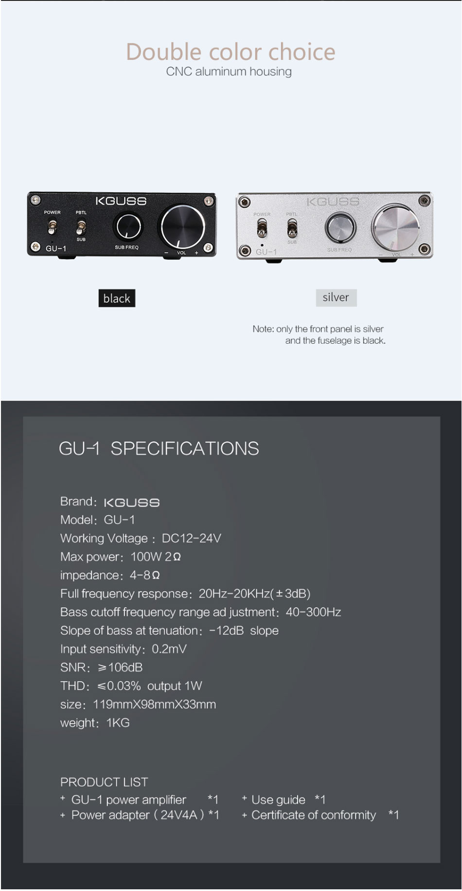 KGUSS-GU-1-NE5532P-TPA3116D2-Single-Channel-HIFI-100W-Full-Range-Mono-Digital-Audio-Amplifier-1605268