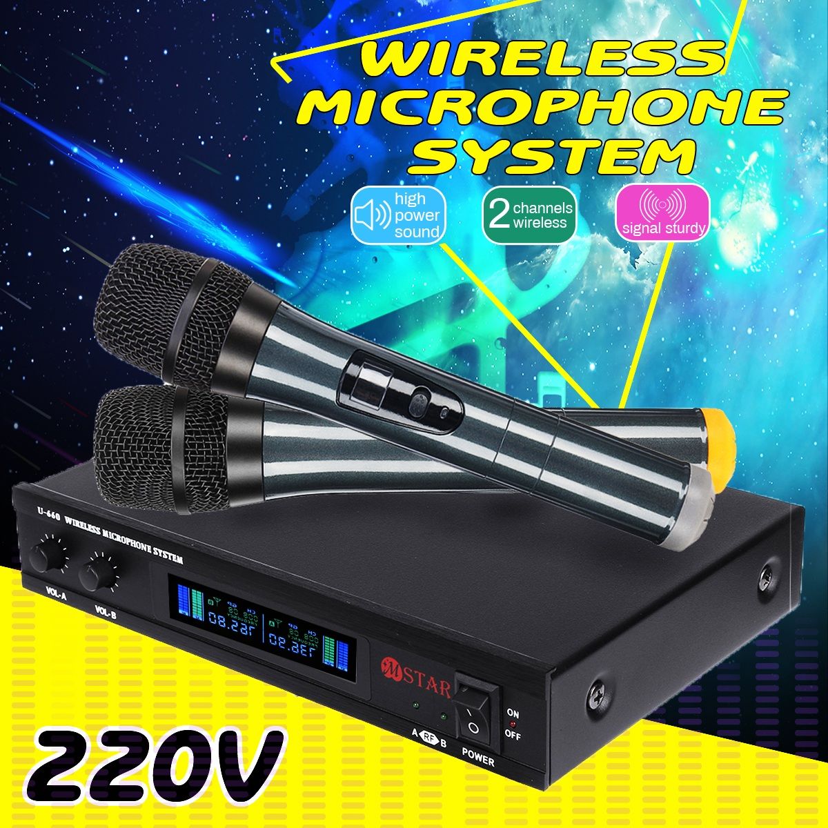 LED-Display-2-Channel-Karaoke-Wireless-Handheld-Microphone-Cordless-Dual-Mic-System-with-Receiver-1529927