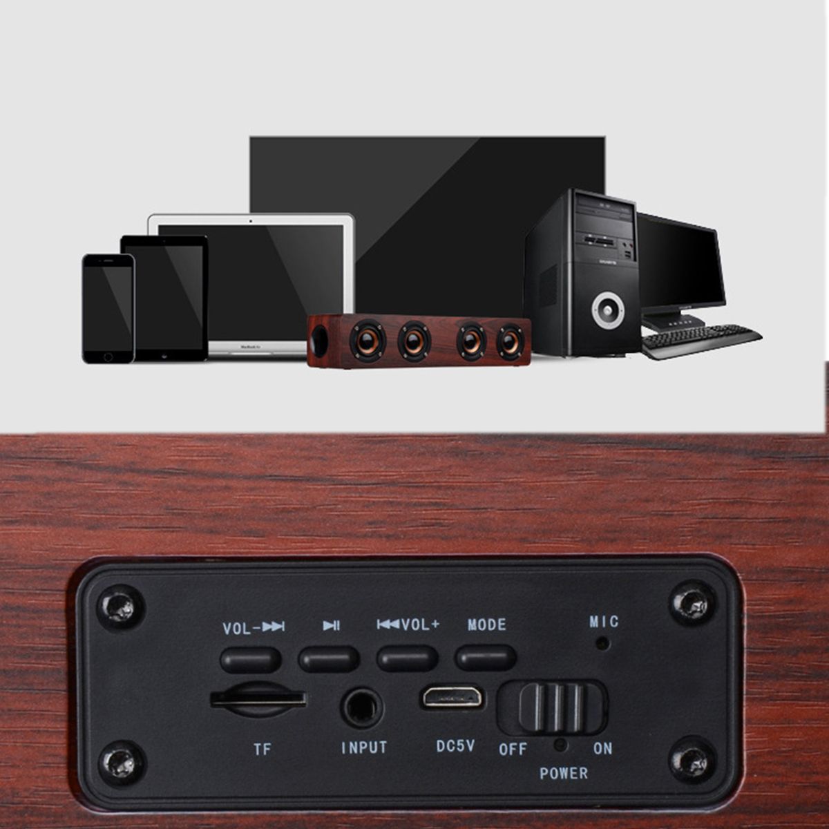 Multifunctional-14W-Wood-Sound-Grain-Speaker-Wireless-bluetooth-TF-Card-AUX-FM-1192060