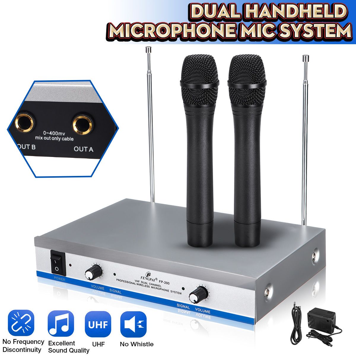 Professional-2-Channel-2-Cordless-Handheld-Mic-UHF-Wireless-Microphone-System-1530036