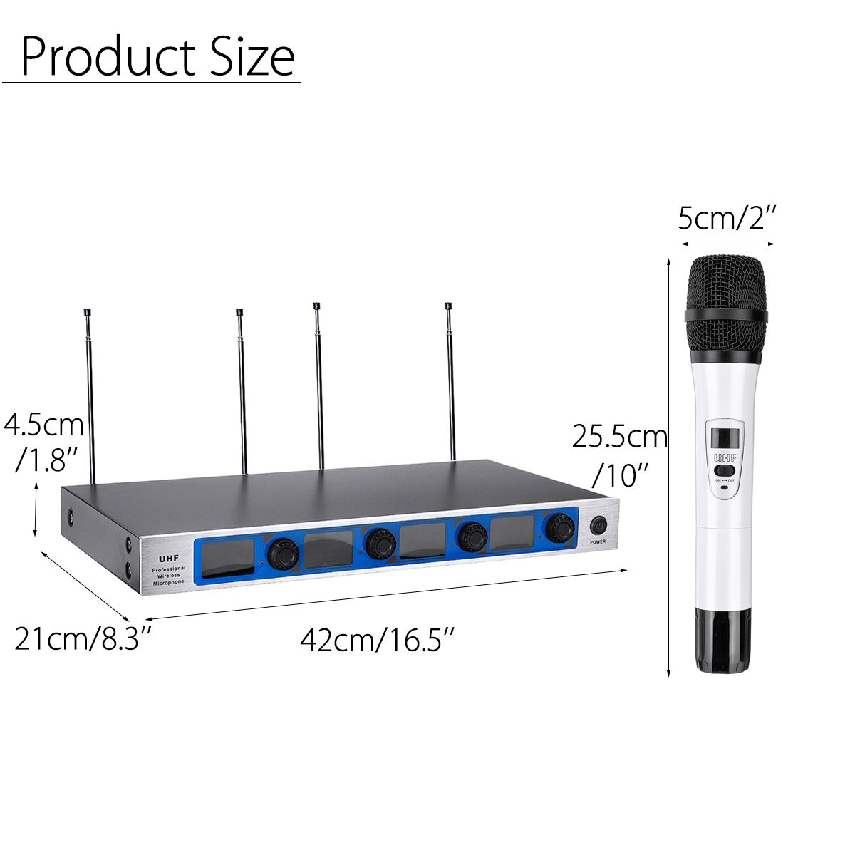 Professional-4-Channel-4-Cordless-Handheld-Mic-UHF-Wireless-Microphone-System-Karaoke-AU-1530093