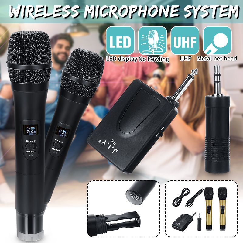 Professional-UHF-Double-Wireless-Handheld-Karaoke-Microphone-with-35mm-Receiver-1468896