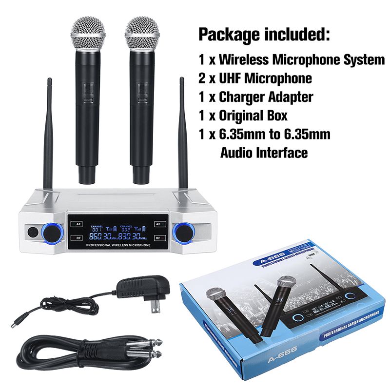 Professional-UHF-Wireless-Microphone-System-2-Channel-2-Cordless-Handheld-Mic-Kraoke-Speech-Party-su-1681895