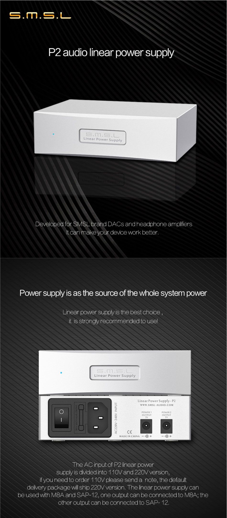 SMSL-P2-Linear-Power-Supply-Dual-5V-Output-for-SMSL-M8A-SAP-12-Amplifier-DAC-1531091