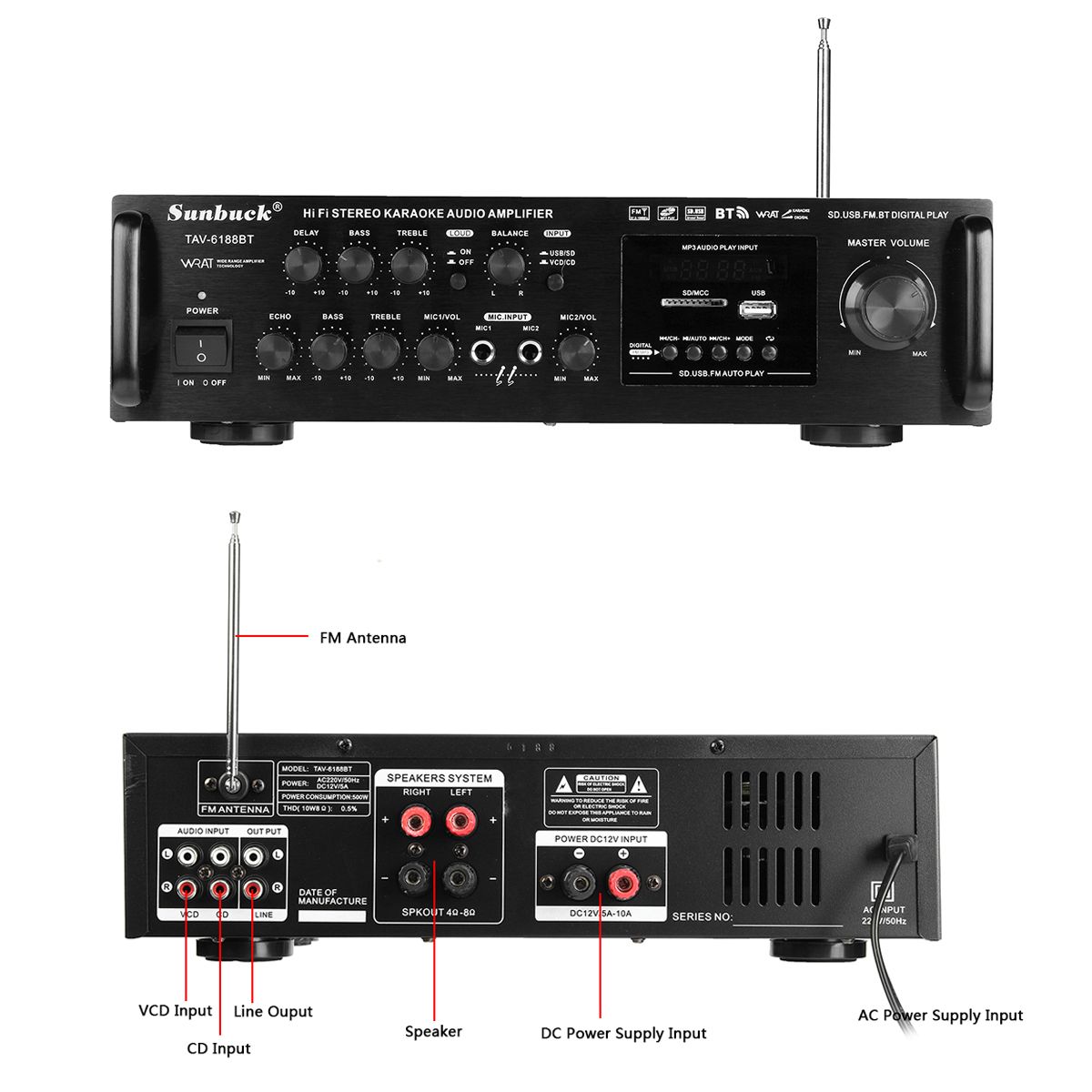 Sunbuck-TAV-6188BT-2000W-4ohm-Setero-bluetooth-FM-Karaoke-Amplifier-RC-Support-2-Microphone-1249601