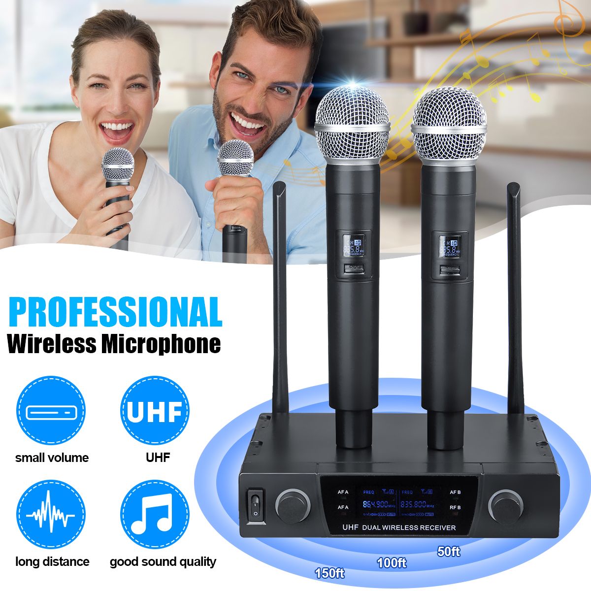 UHF-613-870MHz-Professional-Dual-channel-Wireless-Microphone-System-Karaoke-Amplifier-with-2-Handhel-1688019